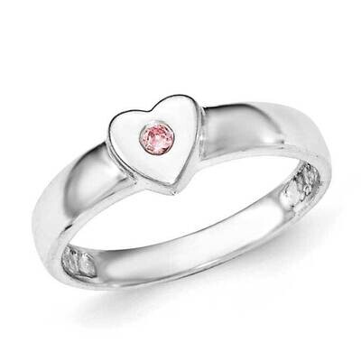 CZ Heart Ring Sterling Silver Polished QR6344, MPN: QR6344,