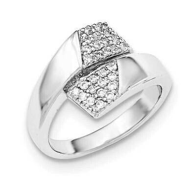 CZ Ring Sterling Silver Rhodium-Plated QR5998, MPN: QR5998,