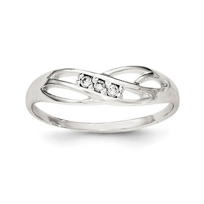 CZ Diamond Ring Sterling Silver QR6254, MPN: QR6254,