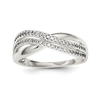 CZ Diamond Ring Sterling Silver QR6253, MPN: QR6253,