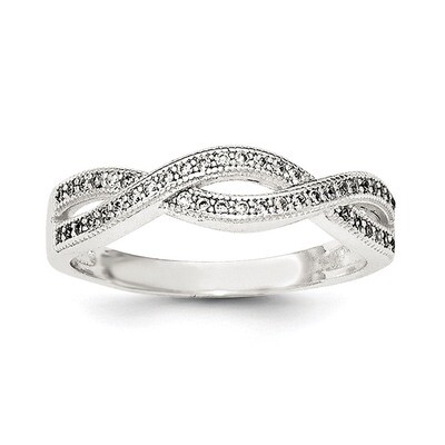 CZ Diamond Ring Sterling Silver QR6252, MPN: QR6252,
