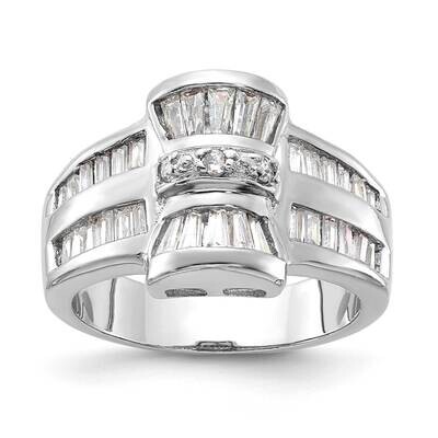 Fancy CZ Ring Sterling Silver QR2073, MPN: QR2073, 883957217987
