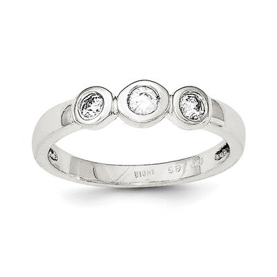 CZ Diamond Ring Sterling Silver Polished QR6172, MPN: QR6172,