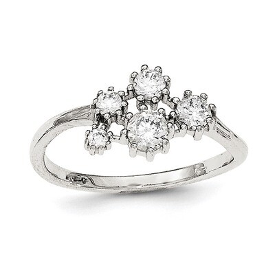 CZ Diamond Ring Sterling Silver Rhodium-plated QR6264, MPN: QR6264,