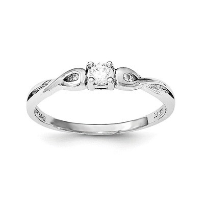 CZ Diamond Ring Sterling Silver Rhodium-plated QR6179, MPN: QR6179,