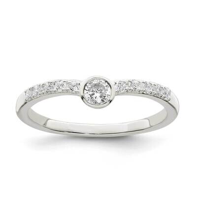 Ring Sterling Silver Cz Diamond QR7316, MPN: QR7316,