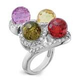 Multi-Color CZ Ring Sterling Silver Polished QR2133, MPN: QR2133,