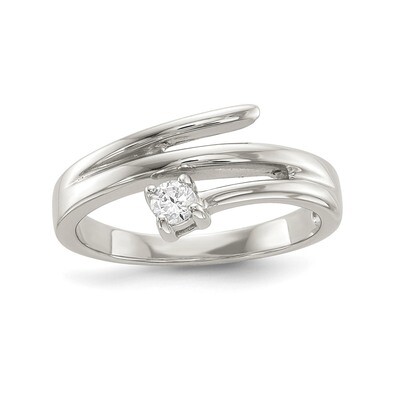 CZ Diamond Ring Sterling Silver QR6643, MPN: QR6643, 883957937625
