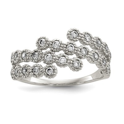 CZ Diamond Ring Sterling Silver QR6727, MPN: QR6727, 886774012575