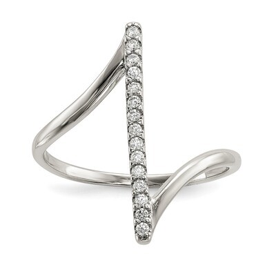 CZ Diamond Ring Sterling Silver QR6673, MPN: QR6673, 886774041711