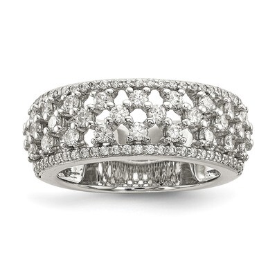 CZ Diamond Ring Sterling Silver QR6737, MPN: QR6737, 883957948973