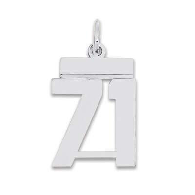 Pendant Number 71 Polished Sterling Silver Small QSS71, MPN: QSS71, 883957101668