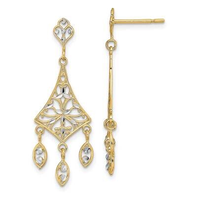Filigree Chandelier Dangle Earrings 14k Gold Rhodium TE905, MPN: TE905, 637218075638