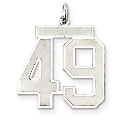 Pendant Number 49 Satin Sterling Silver Large QPP49, MPN: QPP49, 191101281884