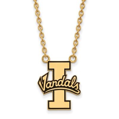University of Idaho Large Enamel Pendant with Chain Necklace Gold-plated Silver GP009UID-18, MPN: G…