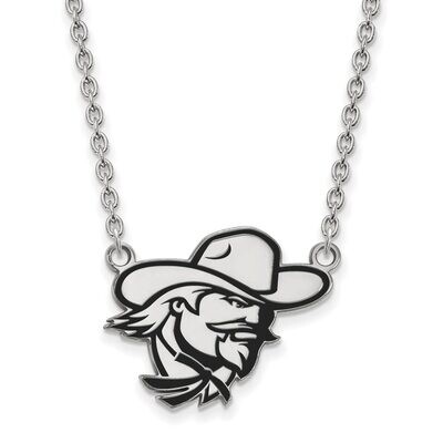 Eastern Kentucky University Large Enamel Pendant with Chain Necklace Sterling Silver SS021EKU-18, M…
