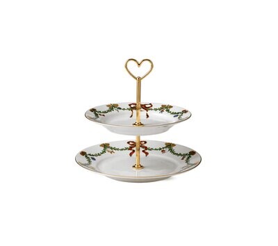Royal Copenhagen Star Fluted Christmas 2 Tier Etagere 9 Inch 1017446, MPN: 1017446, 5705140229049