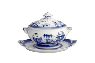 Mottahedeh Blue Canton Tureen &amp; Stand Oval HC89, MPN: HC89,