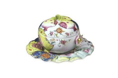 Mottahedeh Tobacco Leaf Pomegranate Box &amp; Stand S2359, MPN: S2359,