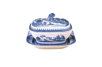 Mottahedeh Blue Canton Tureen &amp; Stand Sauce HC143, MPN: HC143,