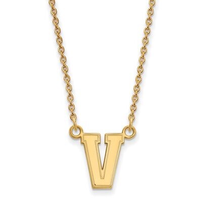 Vanderbilt University Small Pendant with Chain Necklace Gold-plated Silver GP007VAU-18, MPN: GP007V…