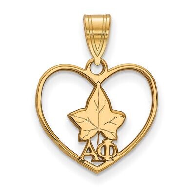 Alpha Phi Heart Pendant Gold-plated Silver GP040APH, MPN: GP040APH, 191101099144