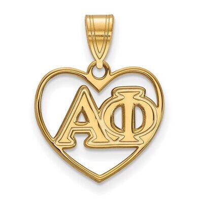 Alpha Phi Heart Pendant Gold-plated Silver GP008APH, MPN: GP008APH, 191101098888