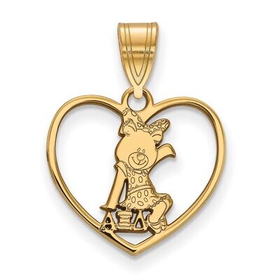 Alpha Xi Delta Heart Pendant Gold-plated Silver GP040AXD, MPN: GP040AXD, 886774940601