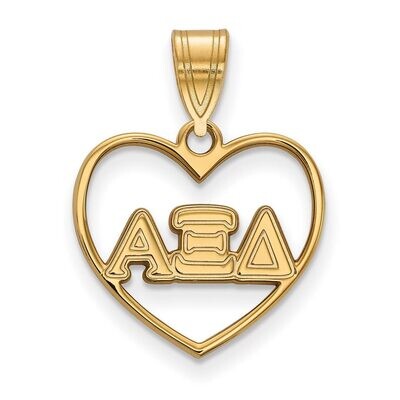 Alpha Xi Delta Heart Pendant Gold-plated Silver GP008AXD, MPN: GP008AXD, 886774906782
