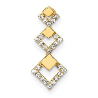 Geometric Tiered Chain Slide Pendant 14k Gold CZ Diamond YC1370, MPN: YC1370, 883957963624