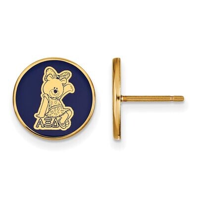 Alpha Xi Delta Enameled Post Earrings Gold-plated Silver GP046AXD, MPN: GP046AXD, 886774944869