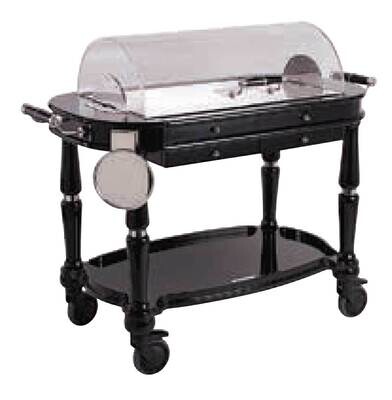 Ercuis Service Black Refrigerated Cheese And Pastry Trolley 41.75 Inch Silver Plated F523822-BB, MP…