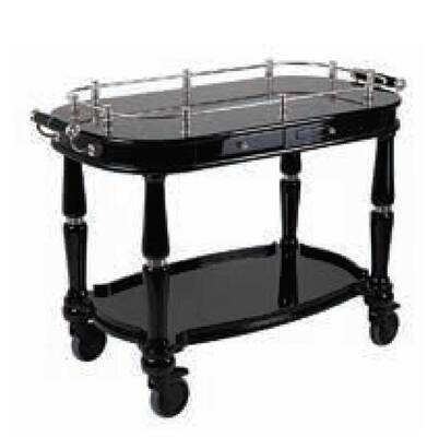 Ercuis Service Black Service Trolley Rectangular 35.375 Inch Silver Plated F523850-BB, MPN: F523850…
