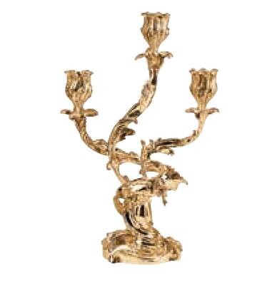 Ercuis Louis XV Candelabra 3 Lights 14.125 Inch Gold Plated F503502203, MPN: F503502203, 8014808125…