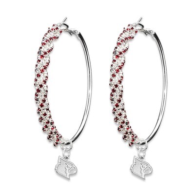 University of Louisville Amped Logo Crystal Earrings UL077ER-CR