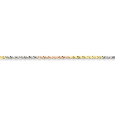 2.5mm Diamond-cut Rope Chain 24 Inch 14k Tri-Color Gold 018TC-24, MPN: 018TC-24, 886774394657