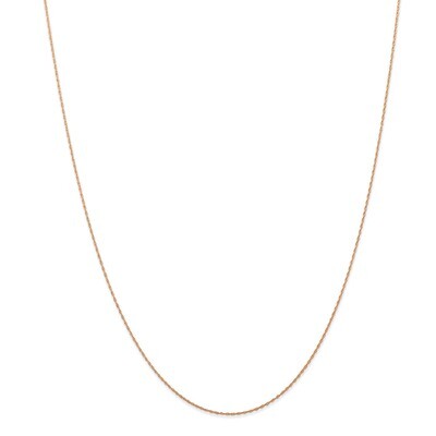 24 Inch 0.5 mm Cable Rope Chain Carded 14k Rose Gold 5RR-24, MPN: 5RR-24, 883957761282