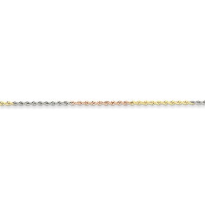 1.8mm Diamond-cut Rope Chain 24 Inch 14k Tri-Color Gold 014TC-24, MPN: 014TC-24, 886774394053