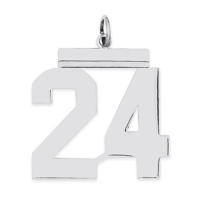 Charm Number 24 Polished Sterling Silver Large QPL24, MPN: QPL24, 191101280757