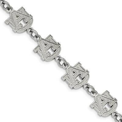 Auburn University Logo Link with 1.5 In Extender Bracelet Stainless Steel ST515AU, MPN: ST515AU, 19…