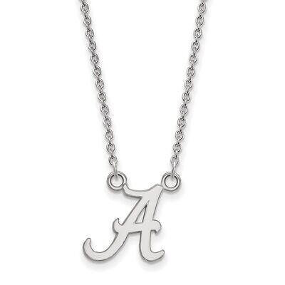 University of Alabama Small Pendant with Chain Necklace 10k White Gold 1W015UAL-18, MPN: 1W015UAL-1…
