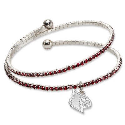 University of Louisville Amped Logo Crystal Bracelet UL077BR-CR