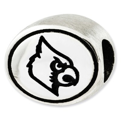 Antiqued University of Louisville Collegiate Bead Sterling Silver QRS2063