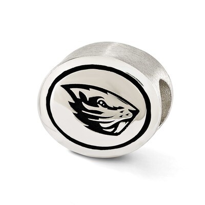 Antiqued Oregon State University Collegiate Bead Sterling Silver QRS2079