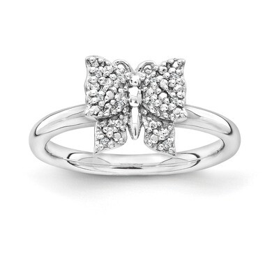 Diamond Butterfly Ring - Sterling Silver QSK1665, MPN: QSK1665, 886774253763