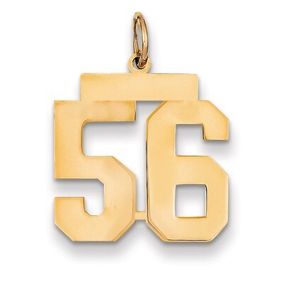 Number 56 Charm 14k Gold Medium Polished LM56, MPN: LM56, 883957134925