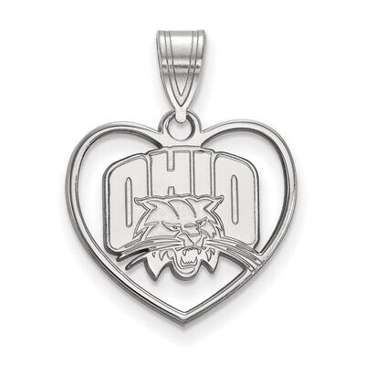 Ohio University Pendant in Heart Sterling Silver SS013OU, MPN: SS013OU, 886774693965