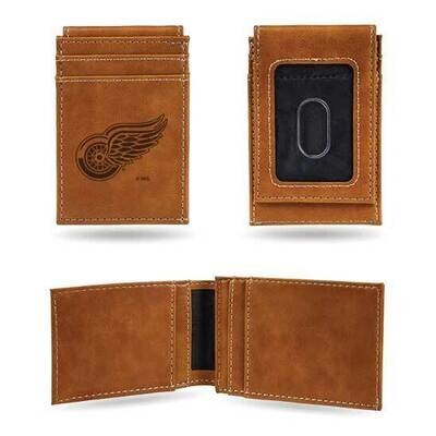 NHL Detroit Red Wings Brown Faux Leather Front Pocket Wallet GC7583, MPN: GC7583, 767345896223