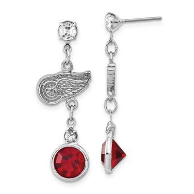 NHL Detroit Red Wings Crystal Dangle Earrings RWI065ER-CR, MPN: RWI065ER-CR, 634401802897