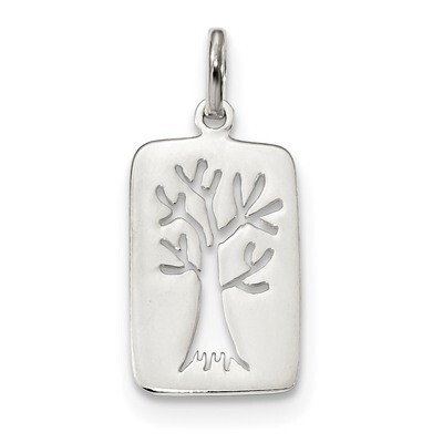 Tree Cut-out Charm Sterling Silver Rhodium-plated Polished QP4902, MPN: QP4902, 886774092294